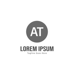 AT Letter Logo Design. Creative Modern AT Letters Icon Illustration