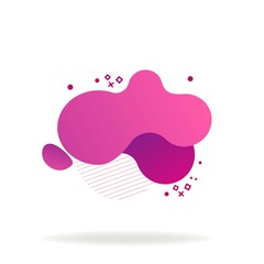 Bright pink abstract graphic elements. Dynamical colored forms and line. Gradient banners with flowing liquid shapes. Template for the design of logo, flyer or presentation. Vector illustration