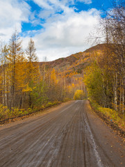 Unnamed, gravel road on Peninsula Kamchatka, Russia.