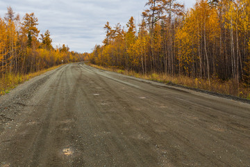 Unnamed, gravel road on Peninsula Kamchatka, Russia.