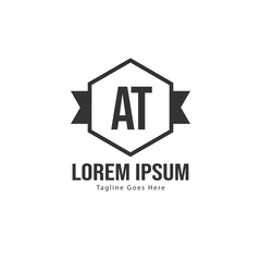 AT Letter Logo Design. Creative Modern AT Letters Icon Illustration