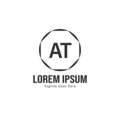 AT Letter Logo Design. Creative Modern AT Letters Icon Illustration