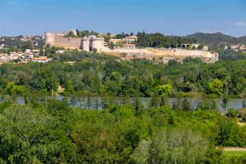 Avignon. The ancient wall of the abbey of St. Andrew.