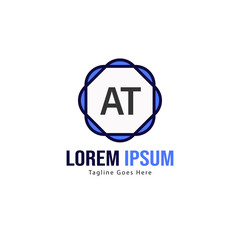 Fototapeta premium AT Letter Logo Design. Creative Modern AT Letters Icon Illustration
