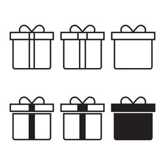 Christmas gift box with ribbon and bow vector icon ui illustration
