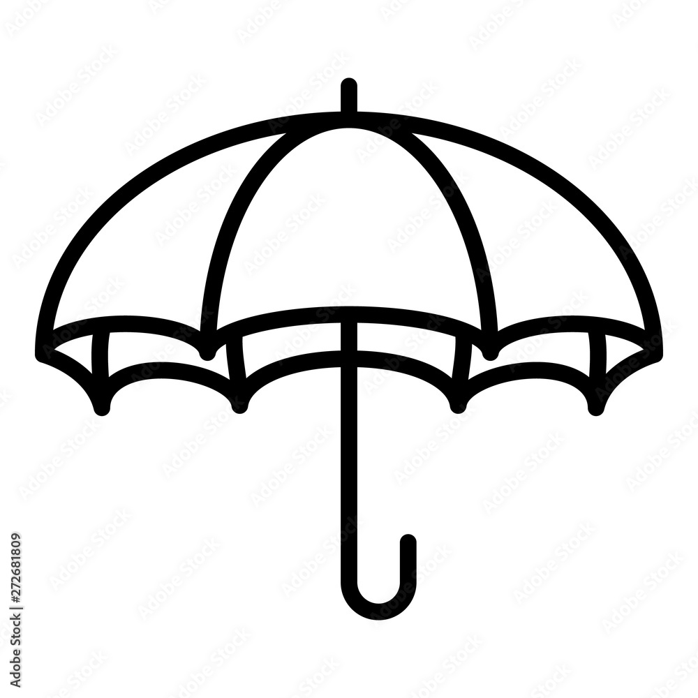 Poster open umbrella cane icon. outline open umbrella cane vector icon for web design isolated on white bac