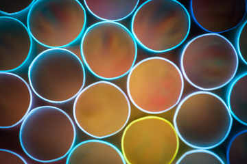 Macro photo of plastic drink straw.concept of recycling to conserve the environment