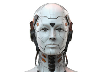 Robot woman, sci-fi android female  artificial intelligence 3d render