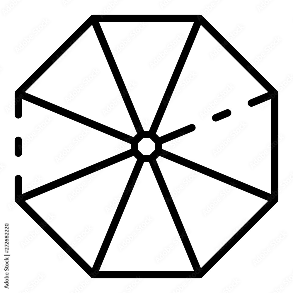 Poster umbrella top view icon. outline umbrella top view vector icon for web design isolated on white backg