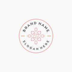 mandala flower vector logo design