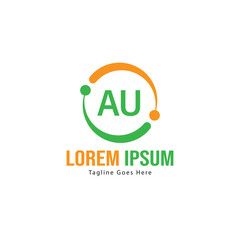 AU Letter Logo Design. Creative Modern AU Letters Icon Illustration