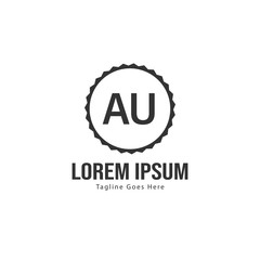 AU Letter Logo Design. Creative Modern AU Letters Icon Illustration