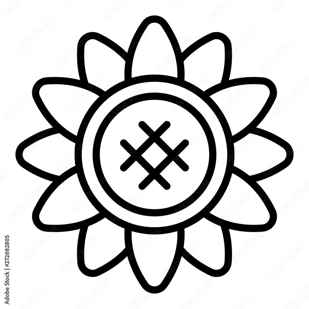 Poster sunflower with rounded petals icon. outline sunflower with rounded petals vector icon for web design