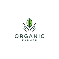 organic growth farm vector logo design