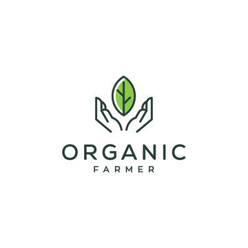 organic growth farm vector logo design