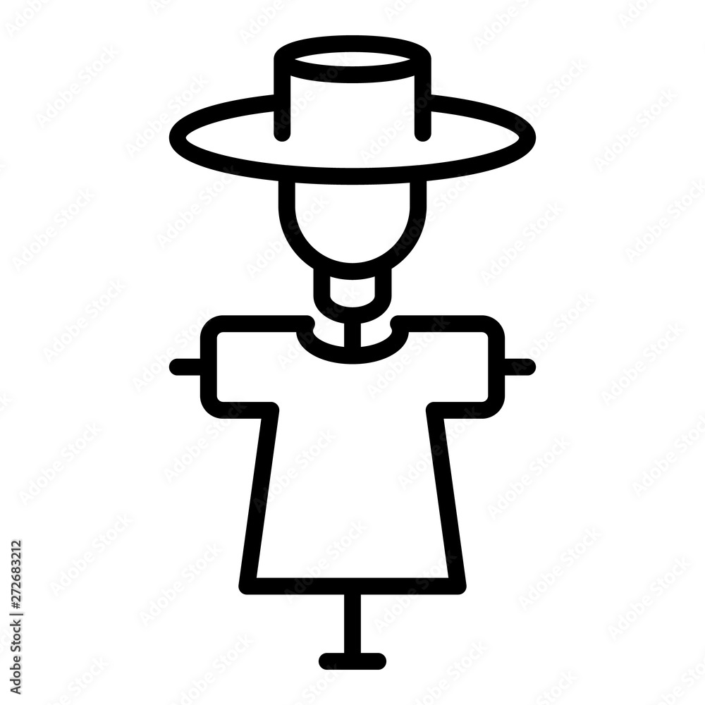 Poster scarecrow from birds icon. outline scarecrow from birds vector icon for web design isolated on white