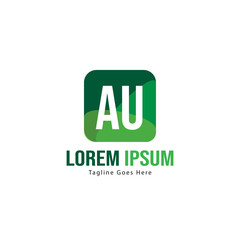 AU Letter Logo Design. Creative Modern AU Letters Icon Illustration