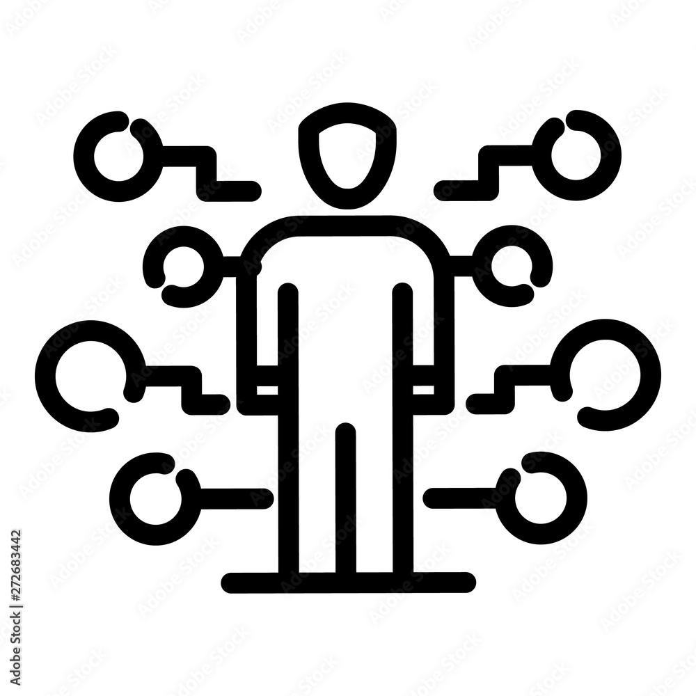 Aufkleber admin and control bubbles icon. outline admin and control bubbles vector icon for web design isolate