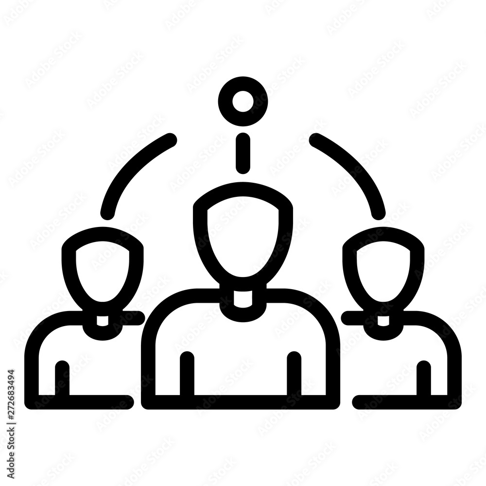 Poster administrator and team icon. outline administrator and team vector icon for web design isolated on w