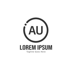 Obraz premium AU Letter Logo Design. Creative Modern AU Letters Icon Illustration