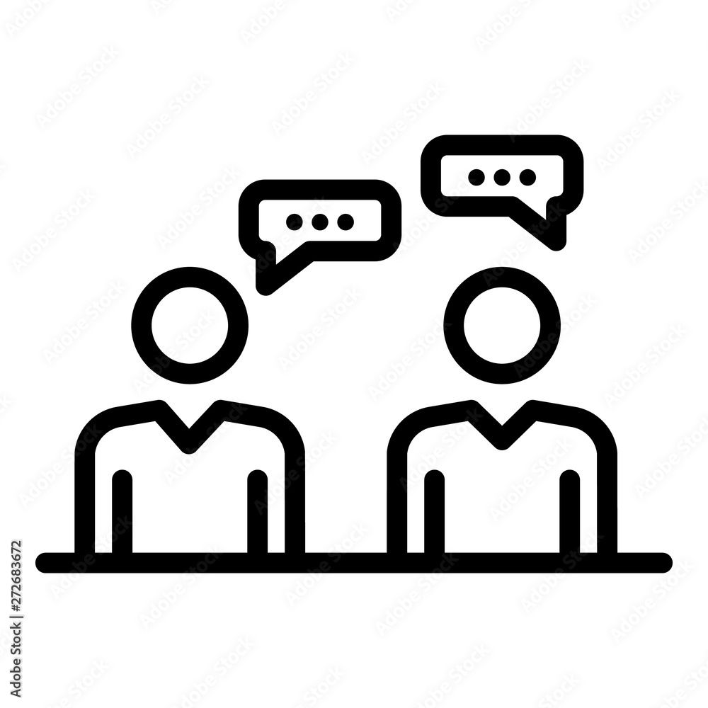Poster administrators dialog icon. outline administrators dialog vector icon for web design isolated on whi