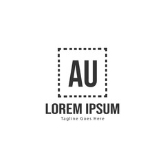 AU Letter Logo Design. Creative Modern AU Letters Icon Illustration