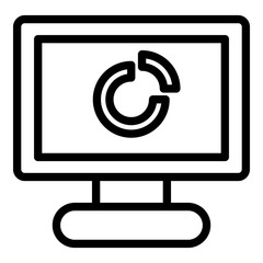 Personal computer icon. Outline personal computer vector icon for web design isolated on white background