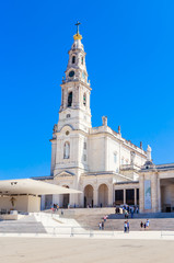 Fototapeta na wymiar Basilica of Lady of Rosary Bell Tower Fatima Portugal.