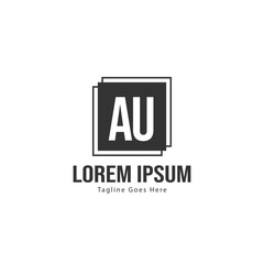 Obraz premium AU Letter Logo Design. Creative Modern AU Letters Icon Illustration