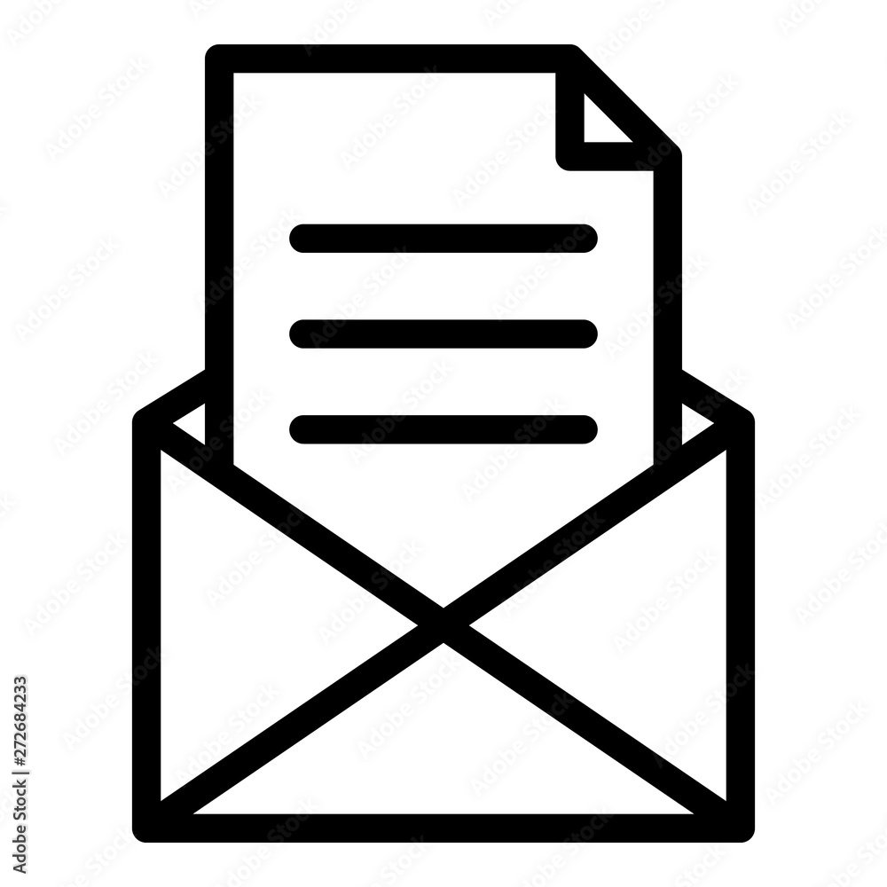 Poster letter in envelope icon. outline letter in envelope vector icon for web design isolated on white bac