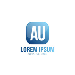 Fototapeta premium AU Letter Logo Design. Creative Modern AU Letters Icon Illustration