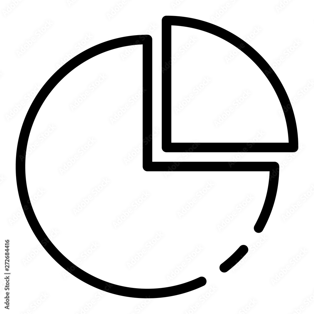 Poster circle and quarter icon. outline circle and quarter vector icon for web design isolated on white bac