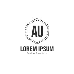 AU Letter Logo Design. Creative Modern AU Letters Icon Illustration