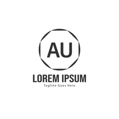 AU Letter Logo Design. Creative Modern AU Letters Icon Illustration