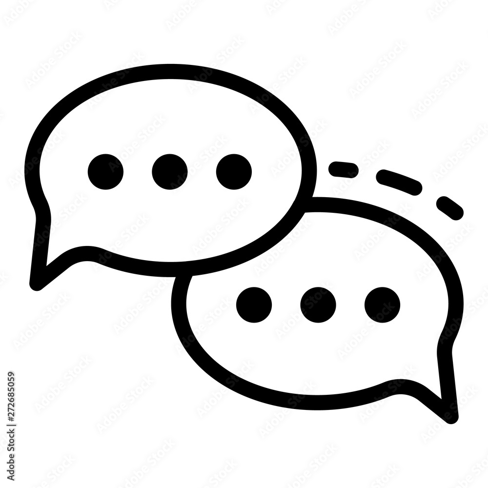 Poster conversational bubbles icon. outline conversational bubbles vector icon for web design isolated on w