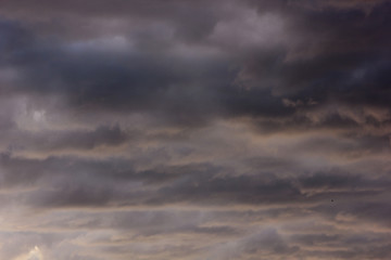 dramatic landscape with storm clouds in the sky
