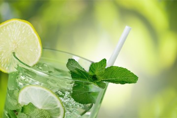 Fresh Mojito cocktail  on  background.