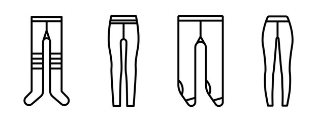 Tights icons set. Outline set of tights vector icons for web design isolated on white background