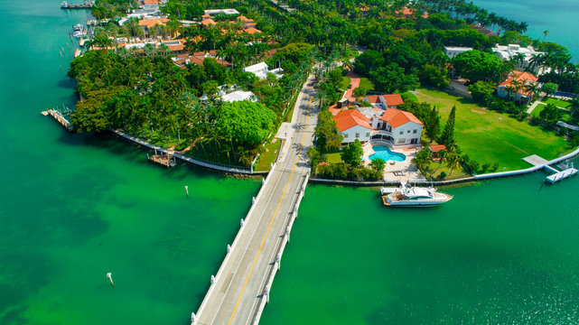 Aerial view of Star Island in Miami Beach. Florida. USA 