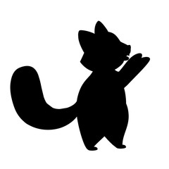 Cute adorable red panda hands up cartoon design animal character flat vector style illustration on white background