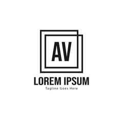 AV Letter Logo Design. Creative Modern AV Letters Icon Illustration