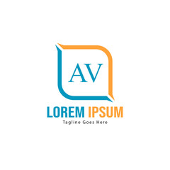 Fototapeta premium AV Letter Logo Design. Creative Modern AV Letters Icon Illustration