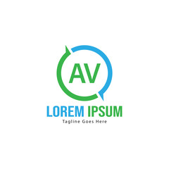 AV Letter Logo Design. Creative Modern AV Letters Icon Illustration