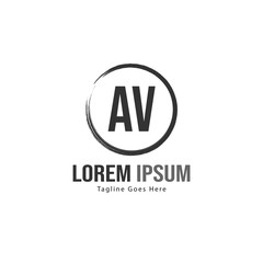 AV Letter Logo Design. Creative Modern AV Letters Icon Illustration