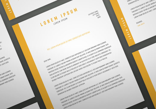 Letterhead Design Layout with Orange Accents