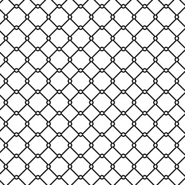 Metal fence pattern. Outline illustration of metal fence vector pattern for web design