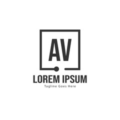 Obraz premium AV Letter Logo Design. Creative Modern AV Letters Icon Illustration