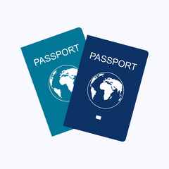 Passport flat design style on white background, vector illustration