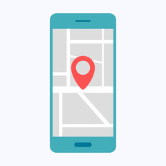 Location map, mobile city transportation, business concept vector illustration