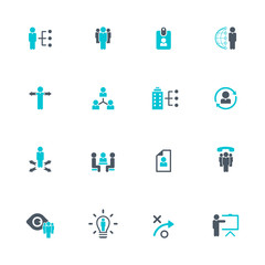 Universal business management and human resources icon set. Universal icons for web and mobile. Vector.	